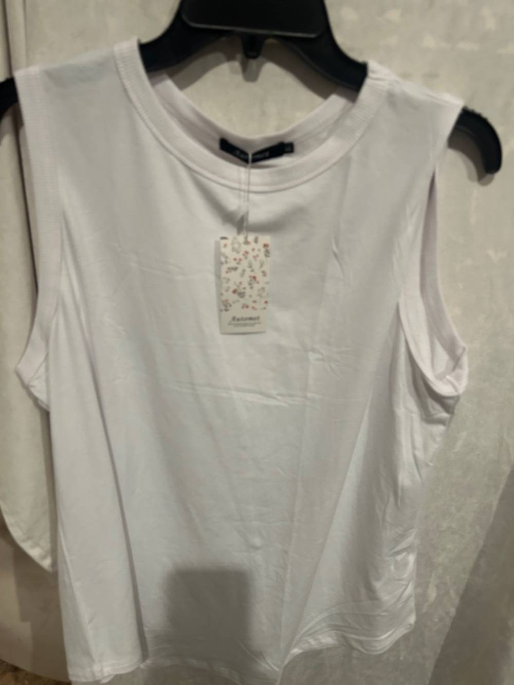 Relaxed White Sleeveless Tank Top by Anamari